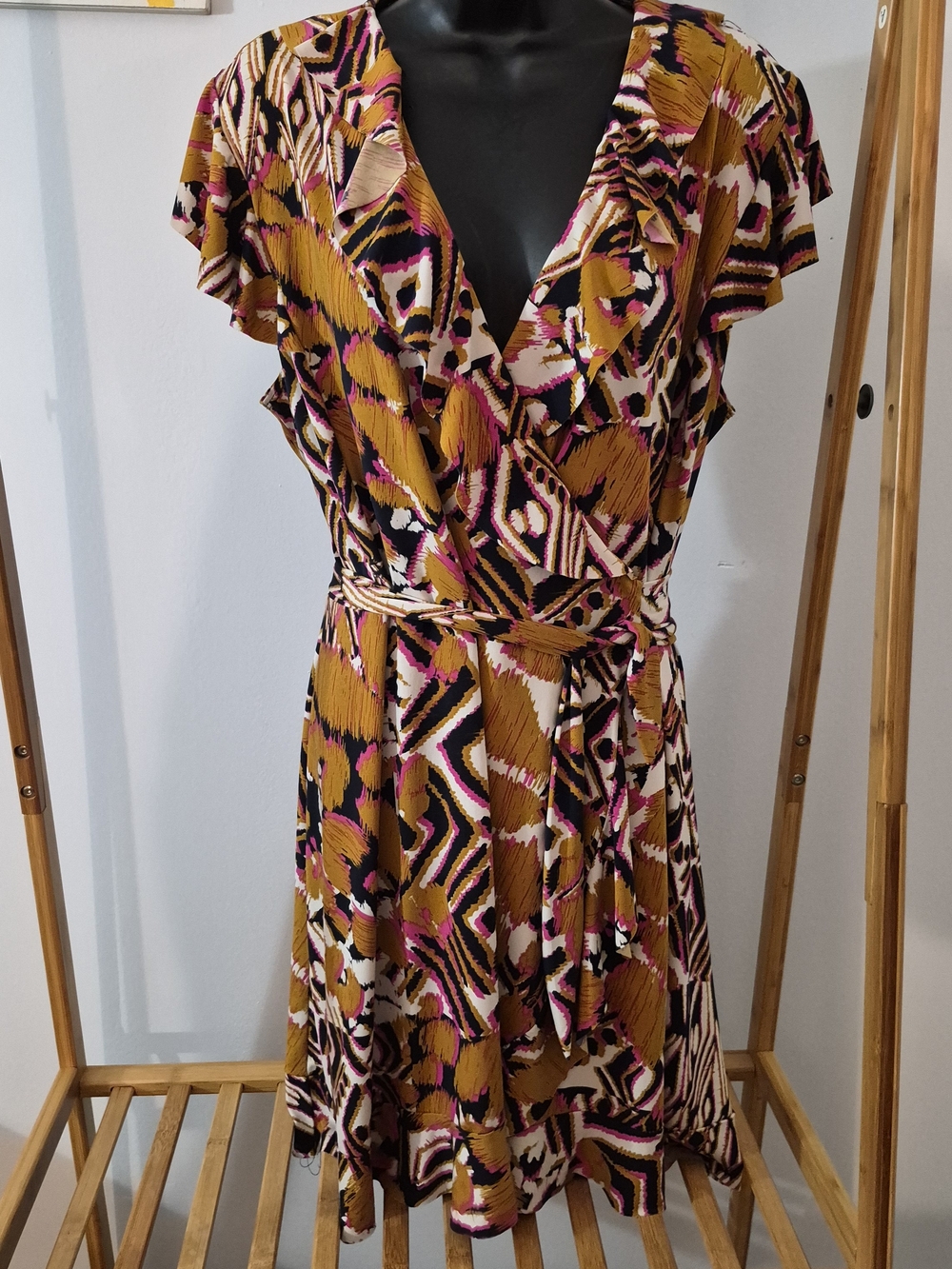 Tiana B. Faux Wrap Dress